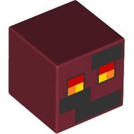 Lego hlava Minecraft Magma Cube, tmavě červená (6176402, 6468478)